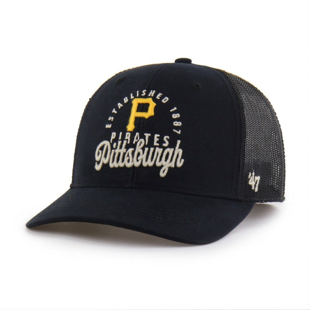 Pittsburgh Pirates Pitstop Trucker Adjustable Hat - Black | 47 brand