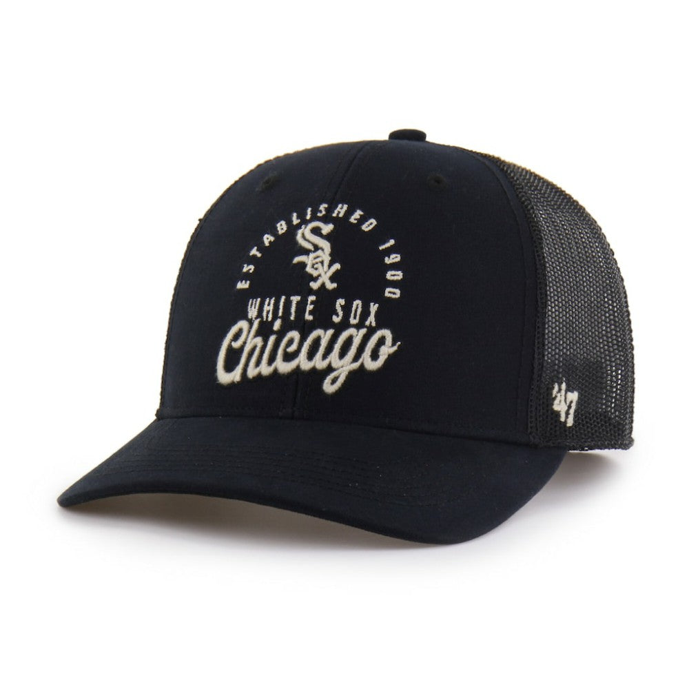 Chicago White Sox Pitstop Trucker Adjustable Hat - Black | 47 brand