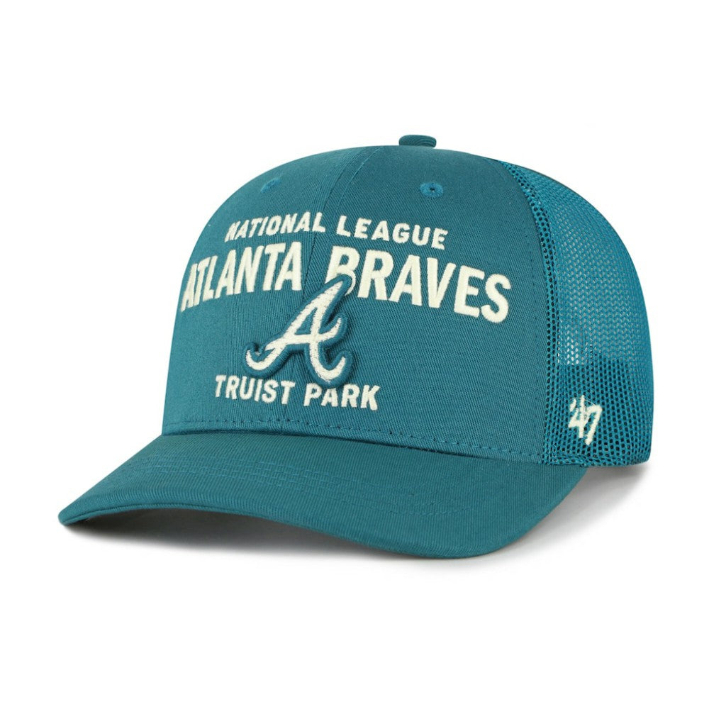 Atlanta Braves Contemporary Hitch Adjustable Trucker Hat - Teal | 47 brand
