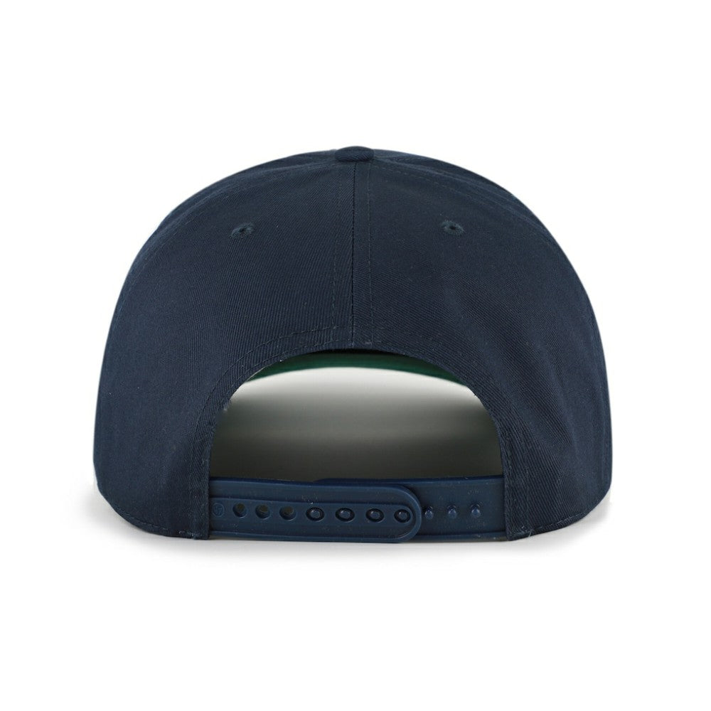 Chicago Cubs Cooperstown Break Wood Suede Hitch Adjustable Hat - Navy/Brown | 47 brand