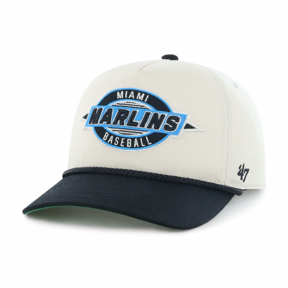 Miami Marlins Frame Out Hitch Adjustable Hat - Natural | 47 brand