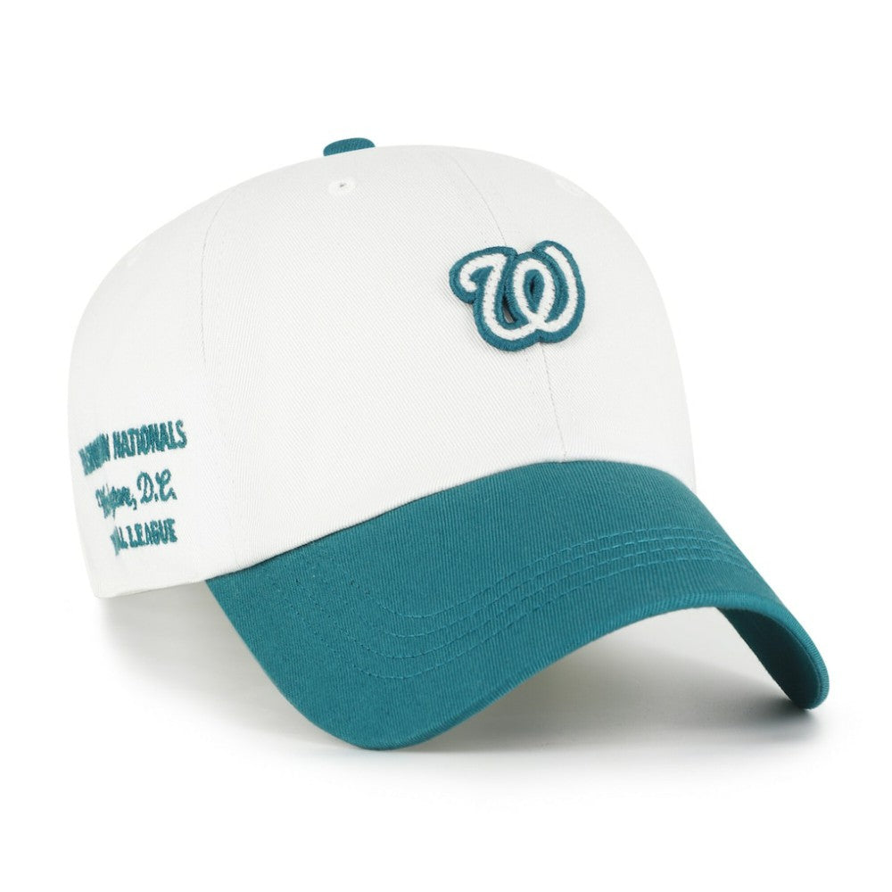 Washington Nationals Contemporary Tonal Clean Up Adjustable Hat - White/Teal | 47 brand