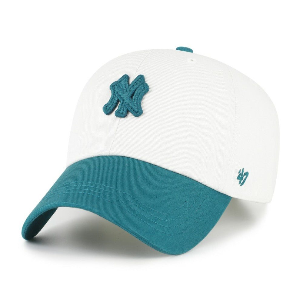 New York Yankees Contemporary Tonal Clean Up Adjustable Hat - White/Teal | 47 brand