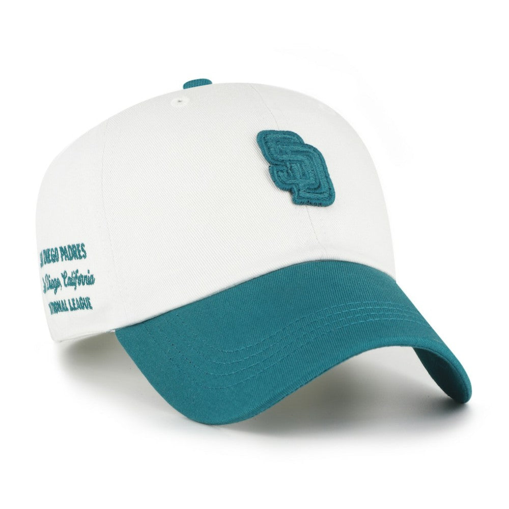 San Diego Padres Contemporary Tonal Clean Up Adjustable Hat - White/Teal | 47 brand