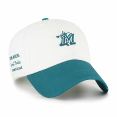 Miami Marlins Contemporary Tonal Clean Up Adjustable Hat - White/Teal | 47 brand