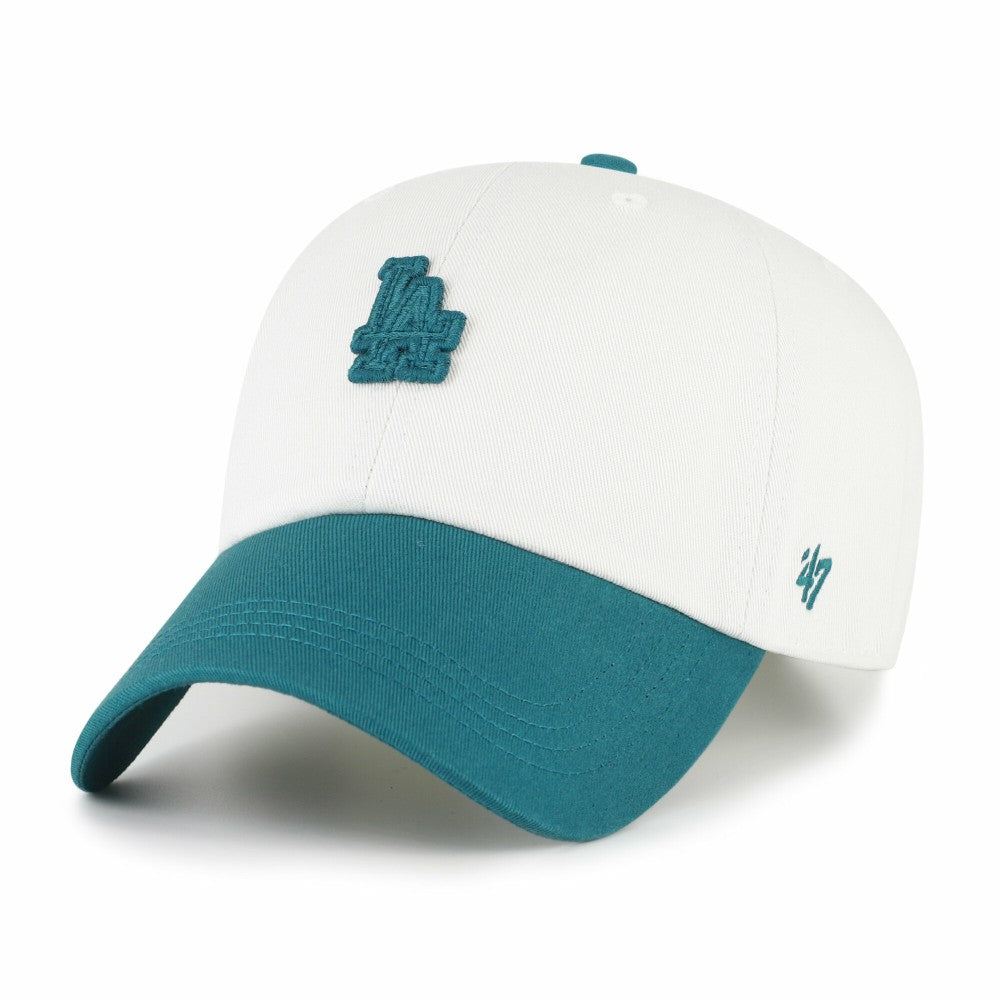 Los Angeles Dodgers Contemporary Tonal Clean Up Adjustable Hat - White/Teal | 47 brand