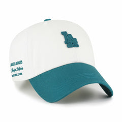 Los Angeles Dodgers Contemporary Tonal Clean Up Adjustable Hat - White/Teal | 47 brand