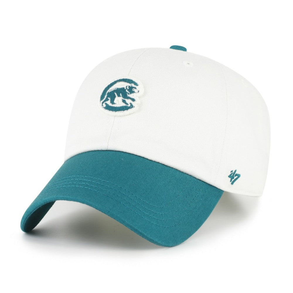 Chicago Cubs Contemporary Tonal Clean Up Adjustable Hat - White/Teal | 47 brand