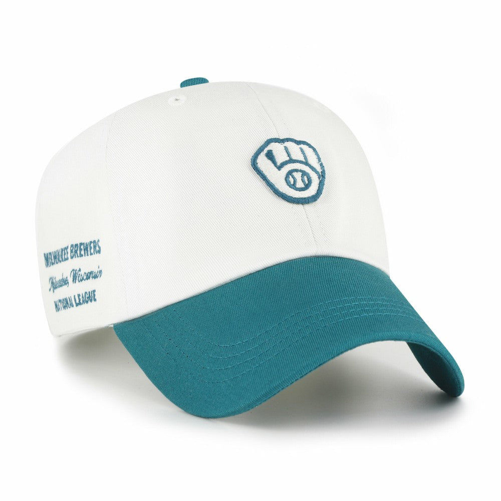 Milwaukee Brewers Contemporary Tonal Clean Up Adjustable Hat - White/Teal | 47 brand