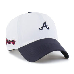 Atlanta Braves Vista Mini Clean Up brrr° Adjustable Hat - White/Navy | 47 brand