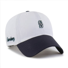 Seattle Mariners Vista Mini Clean Up brrr° Adjustable Hat - White/Navy | 47 brand