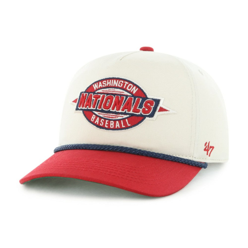 Washington Nationals Youth Frame Out Hitch Adjustable Hat - Natural/Red | 47 brand