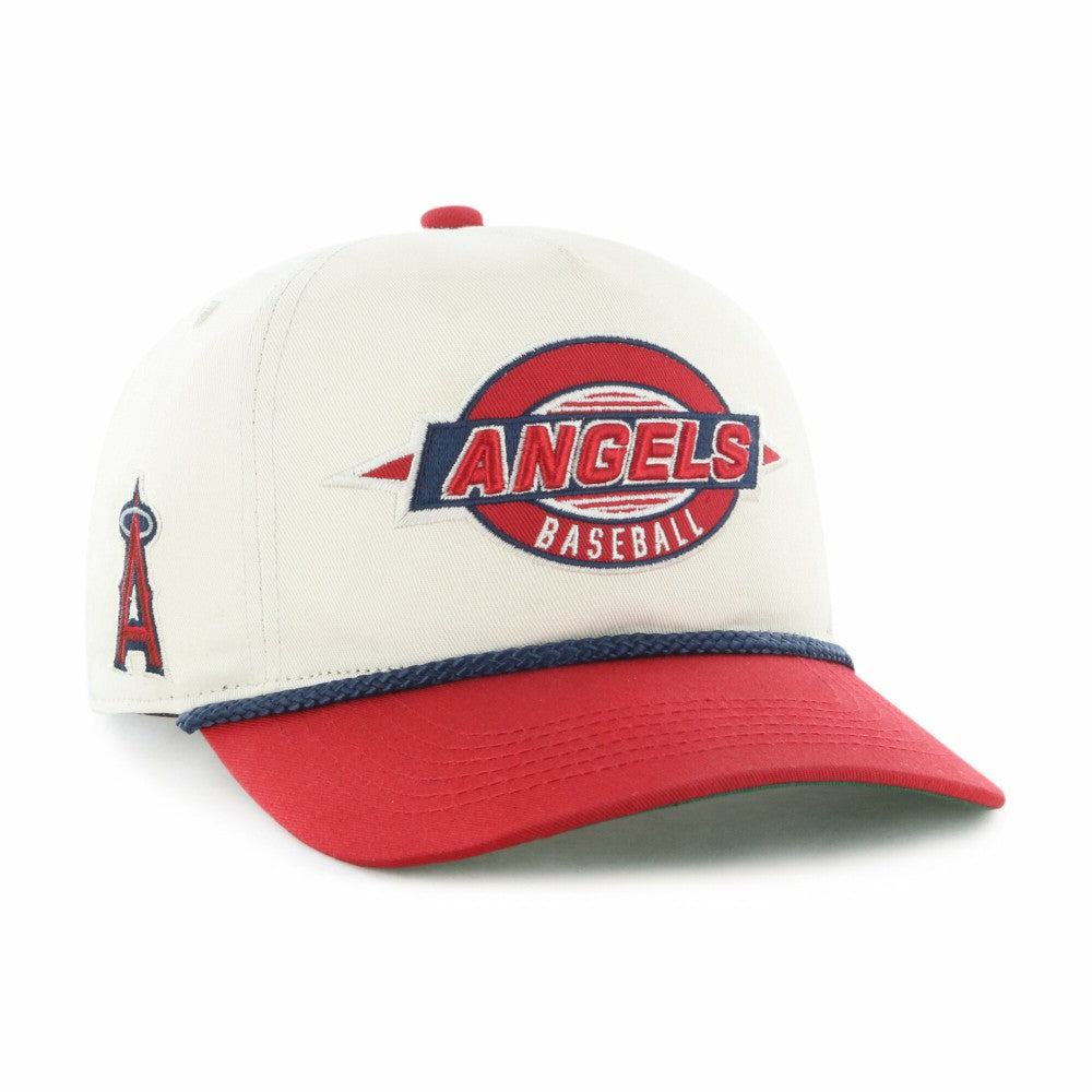 Los Angeles Angels Youth Frame Out Hitch Adjustable Hat - Natural/Red | 47 brand