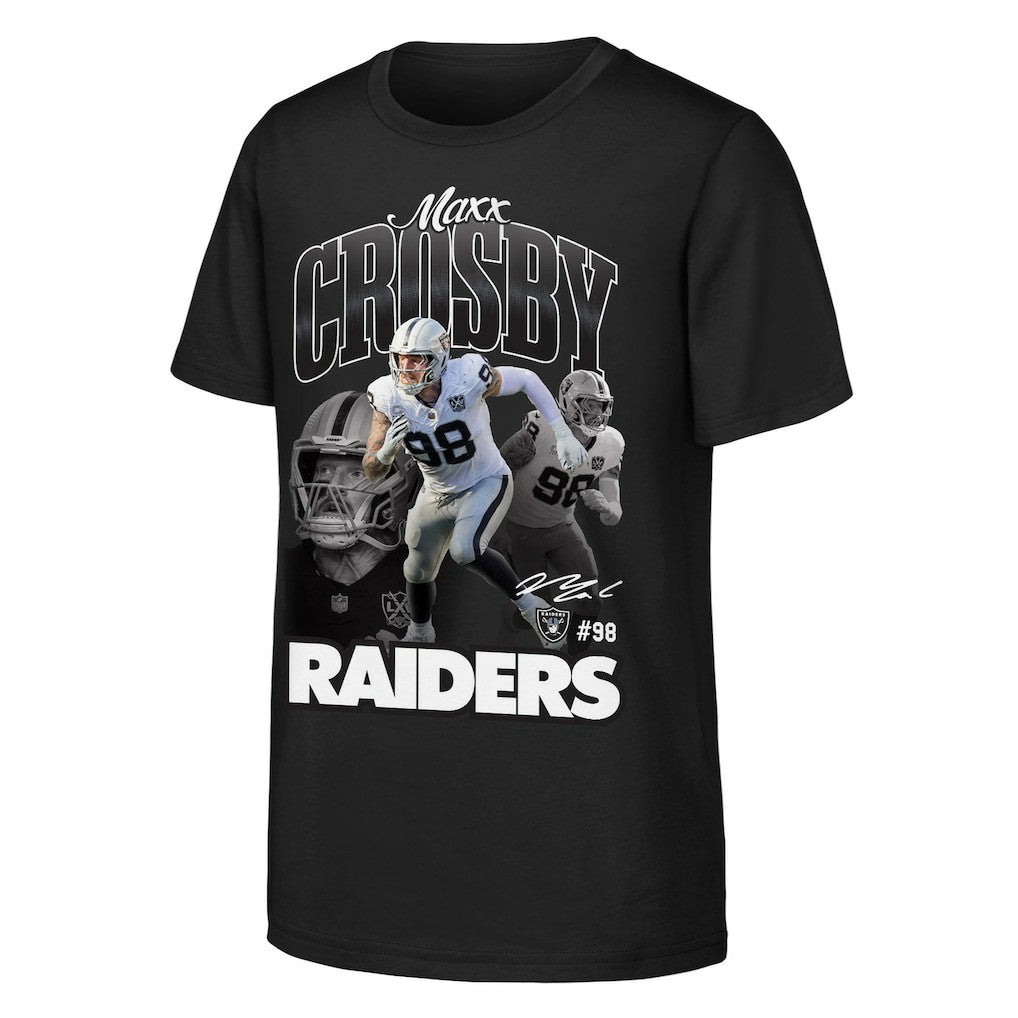 NFL Las Vegas Raiders Maxx Crosby  Outerstuff Youth Triple Pic T-Shirt