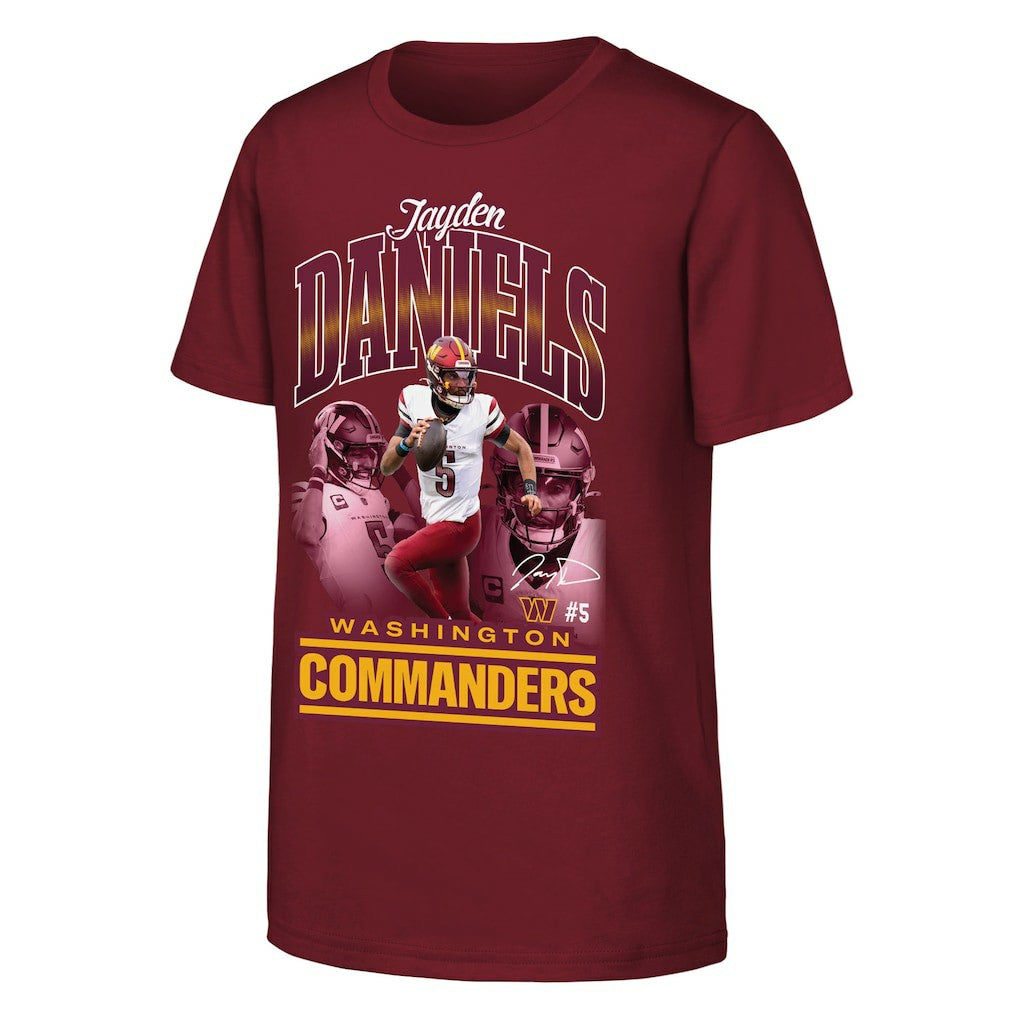 NFL Washington Commanders Jayden Daniels  Outerstuff Youth Triple Pic T-Shirt