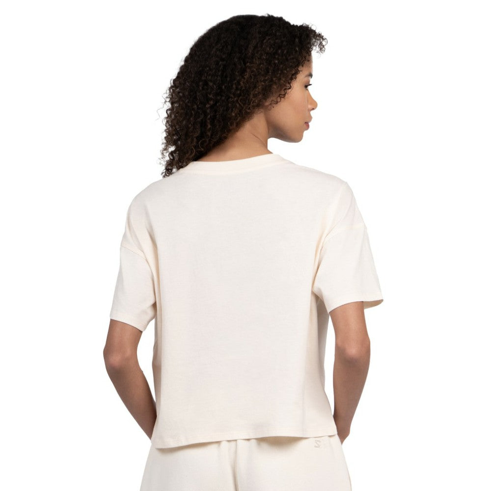Chicago Cubs Starter Women's Pastels Boxy Cropped T-Shirt - Cream