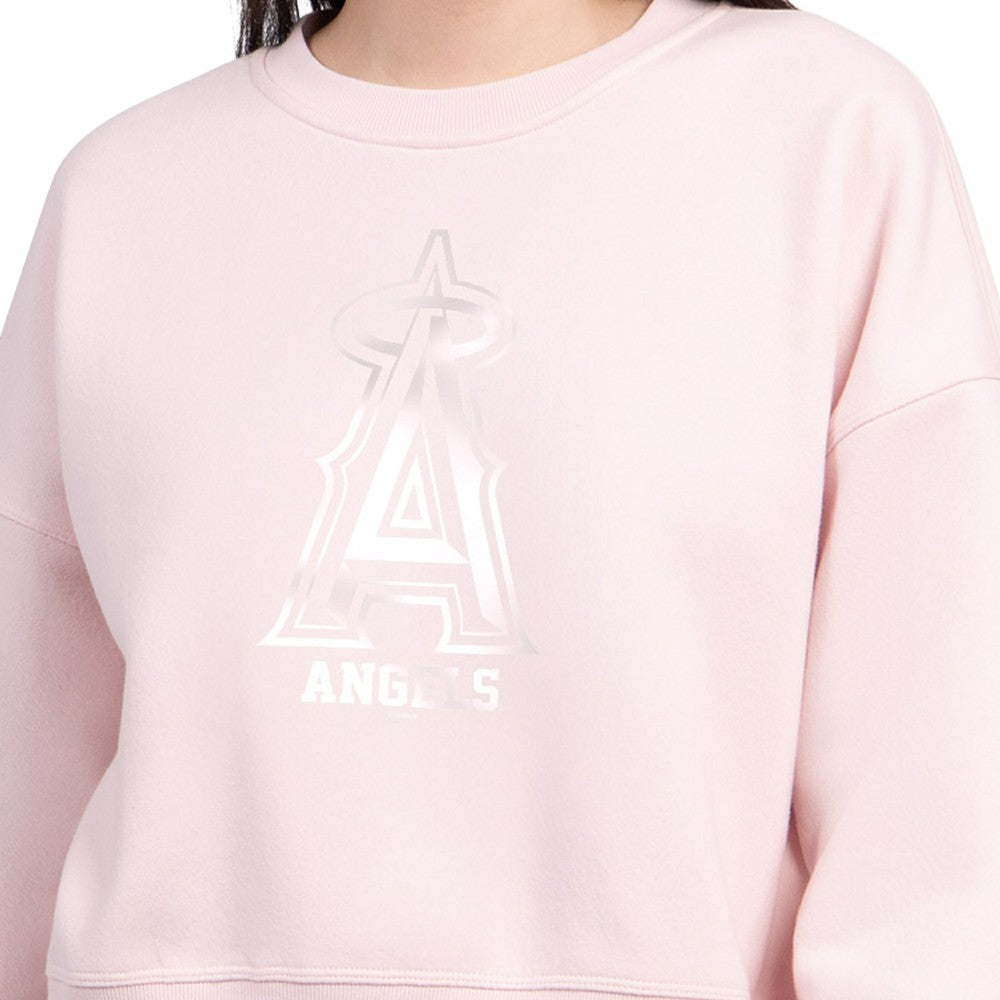 Los Angeles Angels Starter Women's Pastels Boxy Fleece Sweatshirt - Light Pink