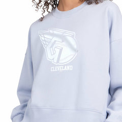 Cleveland Guardians Starter Women's Pastels Boxy Fleece Sweatshirt - Light Blue