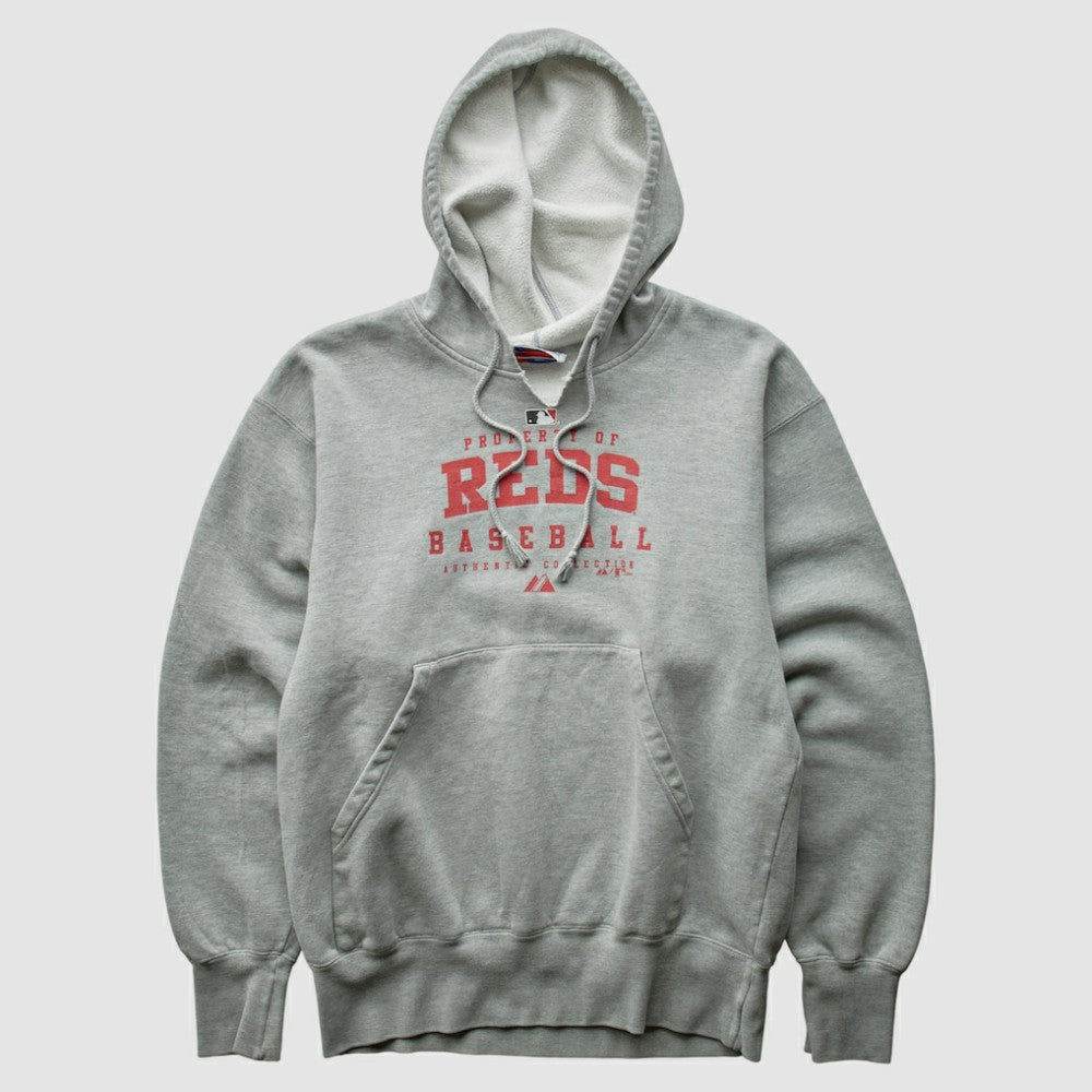 Cincinnati Reds Majestic 2005 Pullover Sweatshirt - Gray Vintage