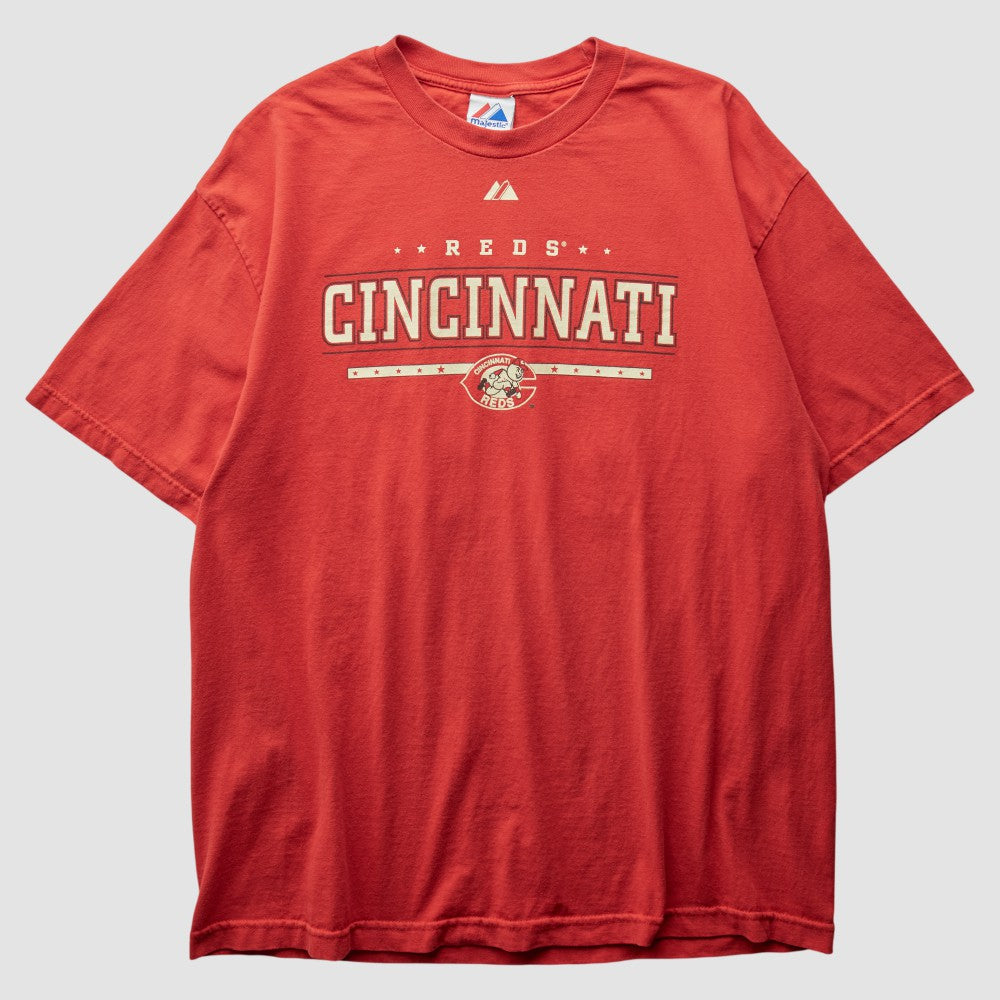 Cincinnati Reds Majestic 2000s T-Shirt - Red Vintage
