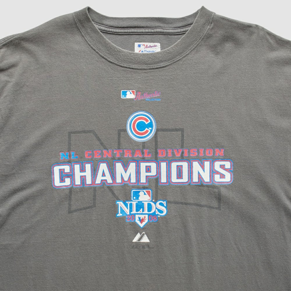 Chicago Cubs Majestic 2008 T-Shirt - Gray Vintage