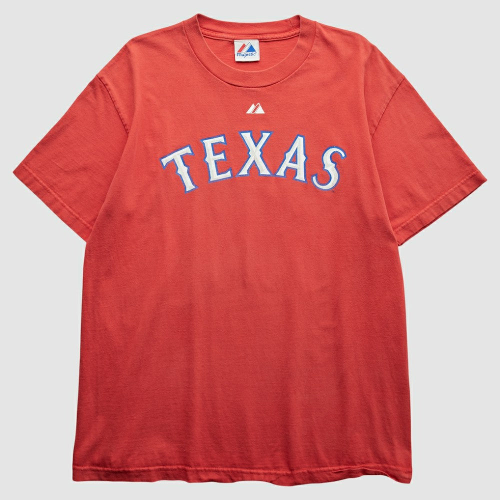 Texas Rangers Majestic 2010 T-Shirt - Red Vintage