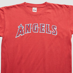 Los Angeles Angels Majestic 2000s T-Shirt - Red Vintage