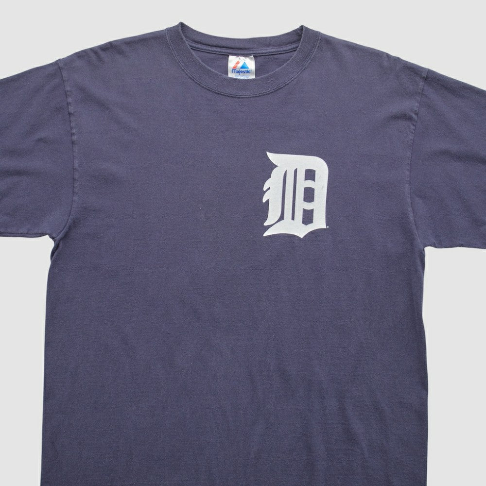 Detroit Tigers Majestic 2000s T-Shirt - Navy Vintage