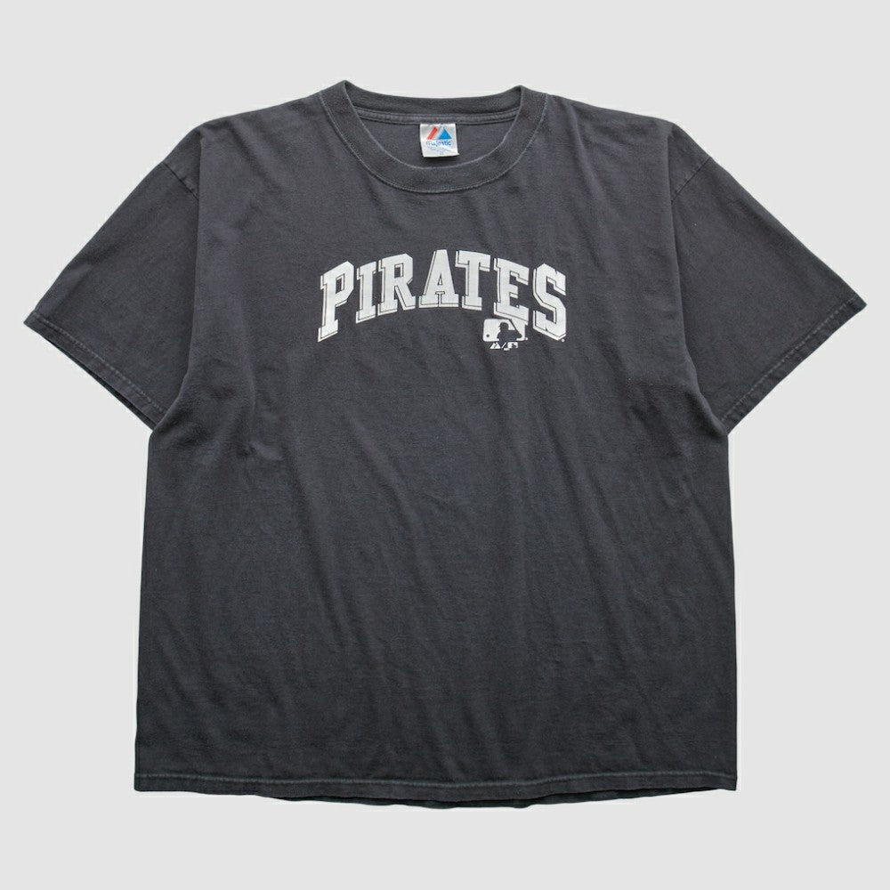 Pittsburgh Pirates Majestic 2000s T-Shirt - Gray Vintage