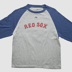 Boston Red Sox Majestic 2000s T-Shirt - Gray Vintage