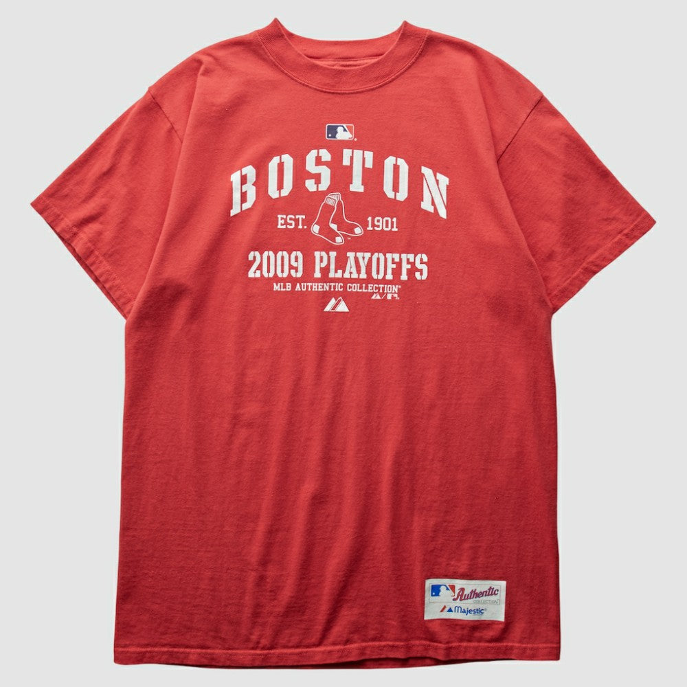 Boston Red Sox Majestic 2000s T-Shirt - Red Vintage