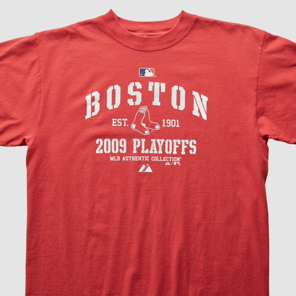Boston Red Sox Majestic 2000s T-Shirt - Red Vintage