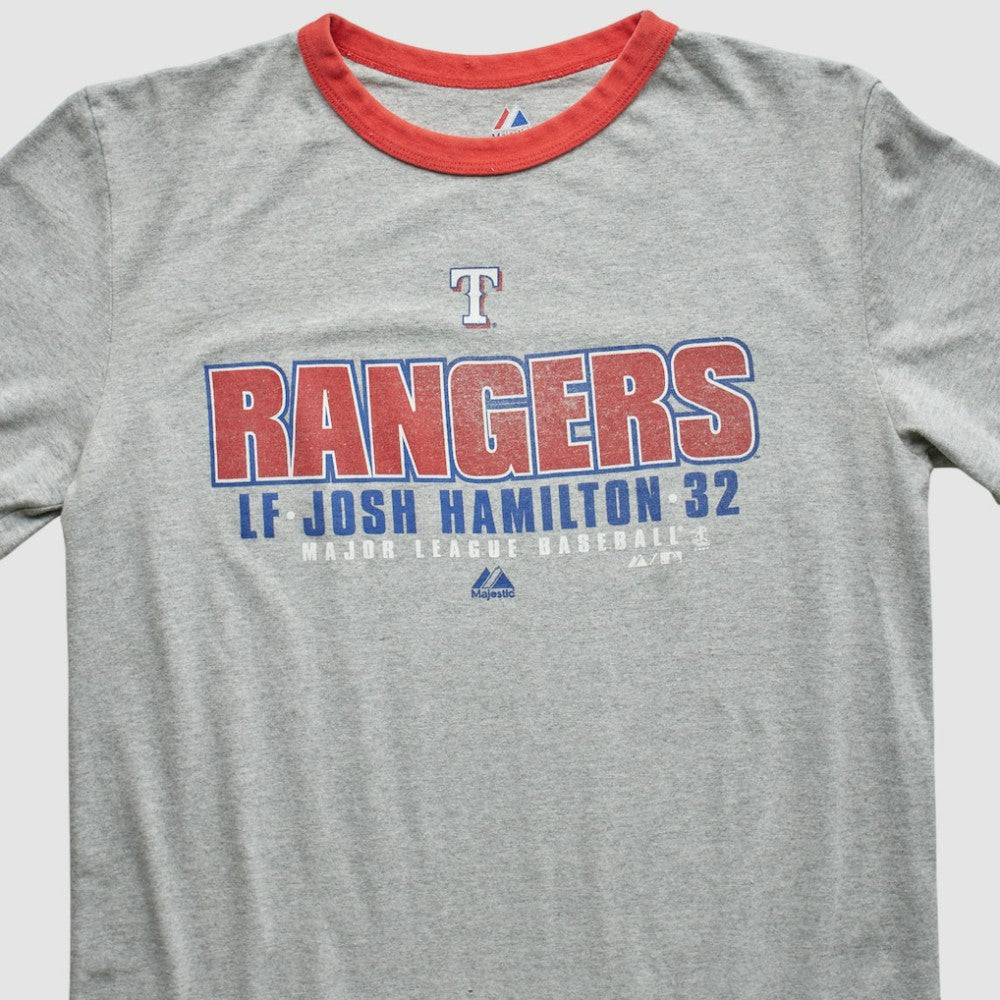 Texas Rangers Majestic 2010 T-Shirt - Heather Gray Vintage