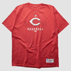 Cincinnati Reds Majestic 2000s T-Shirt - Red Vintage