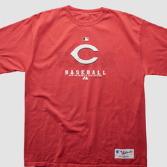 Cincinnati Reds Majestic 2000s T-Shirt - Red Vintage