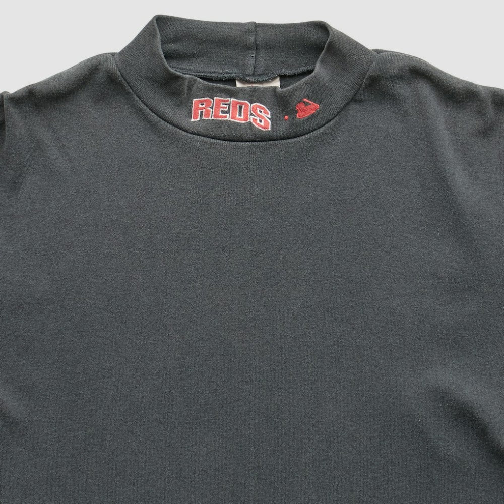 Cincinnati Reds Majestic 90s Pullover Sweatshirt - Gray Vintage