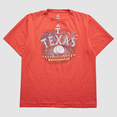 Texas Rangers Majestic 2011 T-Shirt - Red Vintage