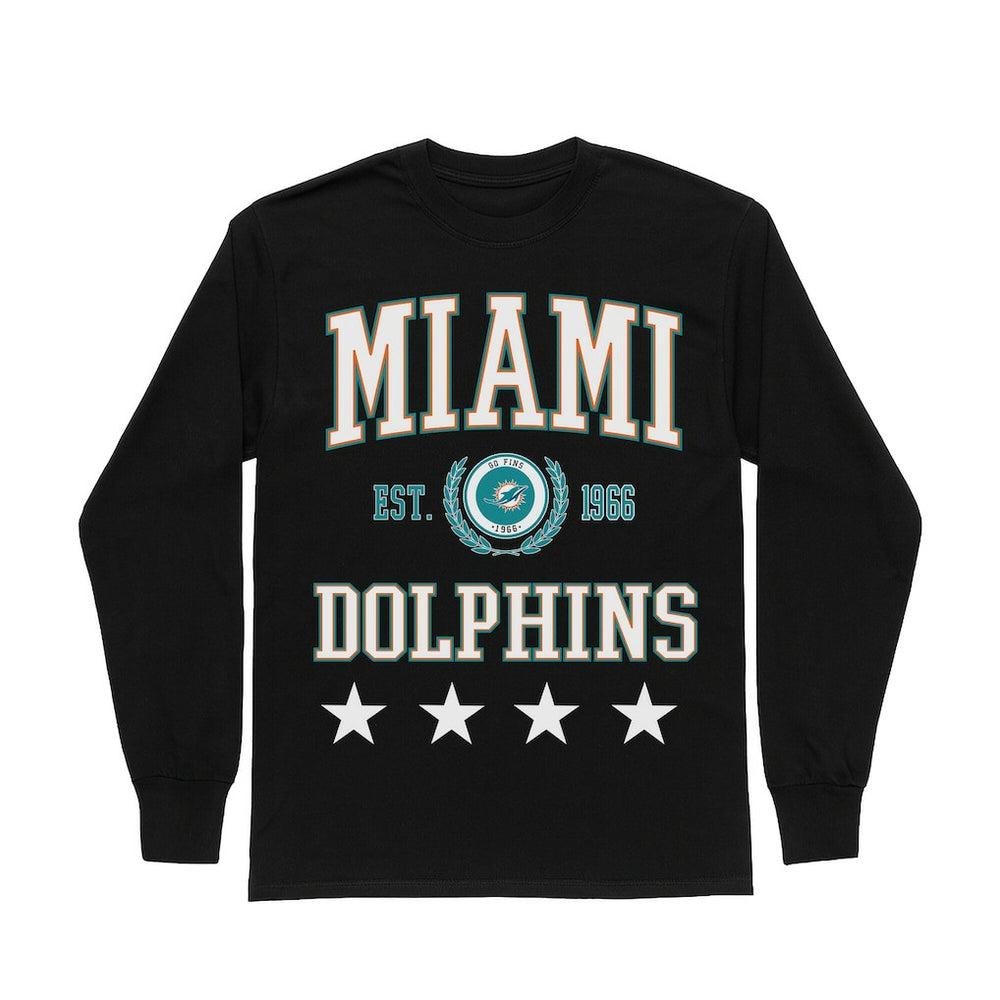 NFL Miami Dolphins Gameday Couture Women's Oversized Everyday Star Long Sleeve T-Shirt