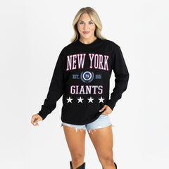 NFL New York Giants Gameday Couture Women's Oversized Everyday Star Long Sleeve T-Shirt