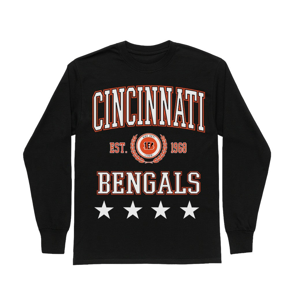NFL Cincinnati Bengals Gameday Couture Women's Oversized Everyday Star Long Sleeve T-Shirt