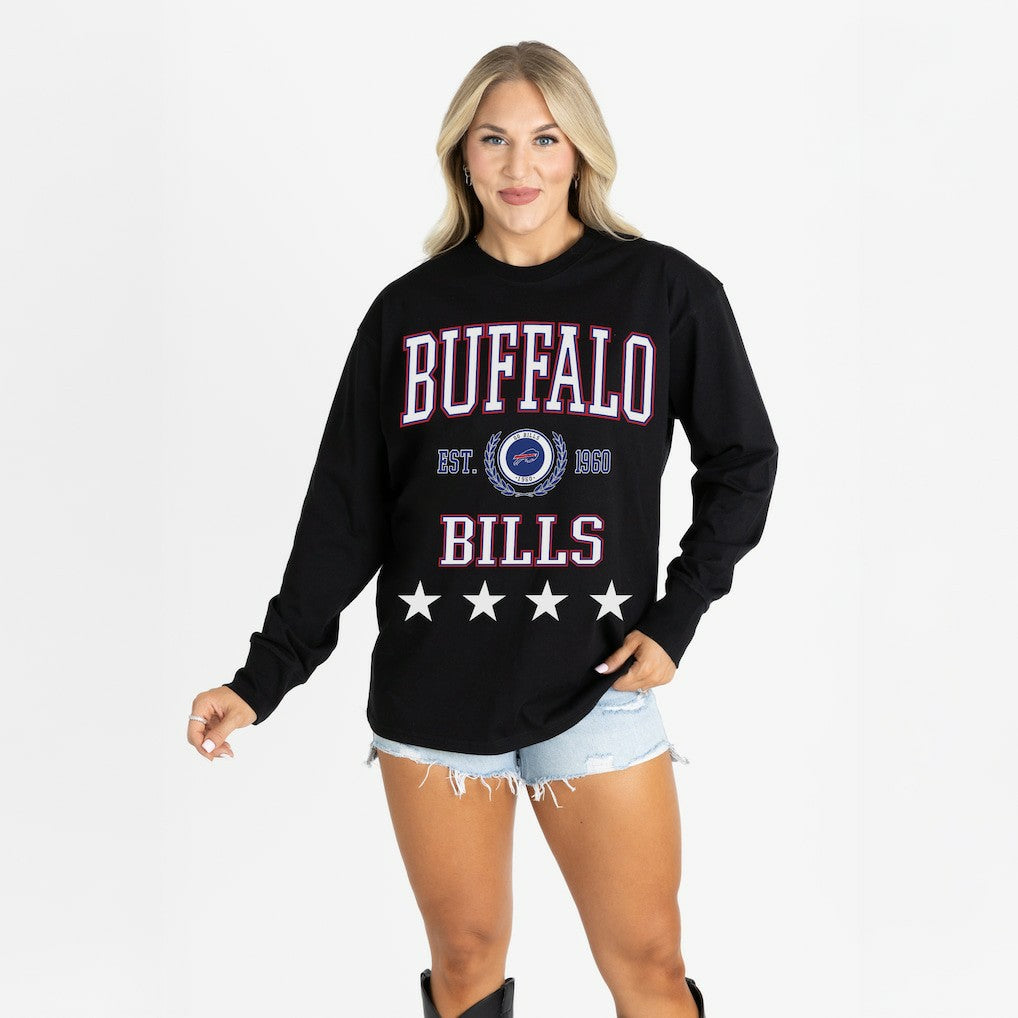 NFL Buffalo Bills Gameday Couture Women's Oversized Everyday Star Long Sleeve T-Shirt
