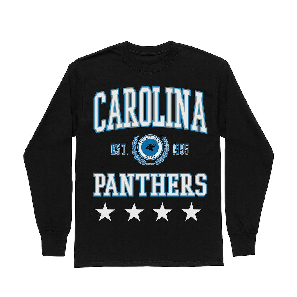 NFL Carolina Panthers Gameday Couture Women's Oversized Everyday Star Long Sleeve T-Shirt