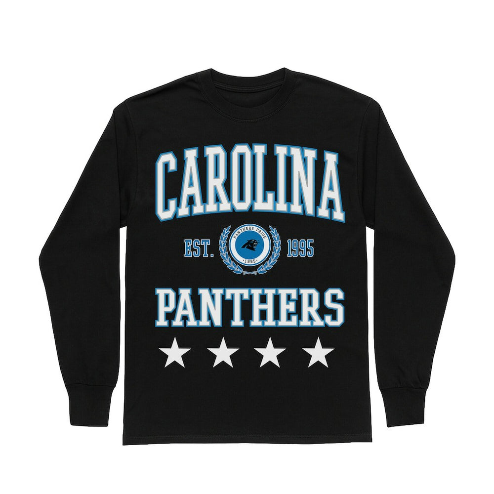 NFL Carolina Panthers Gameday Couture Women's Oversized Everyday Star Long Sleeve T-Shirt