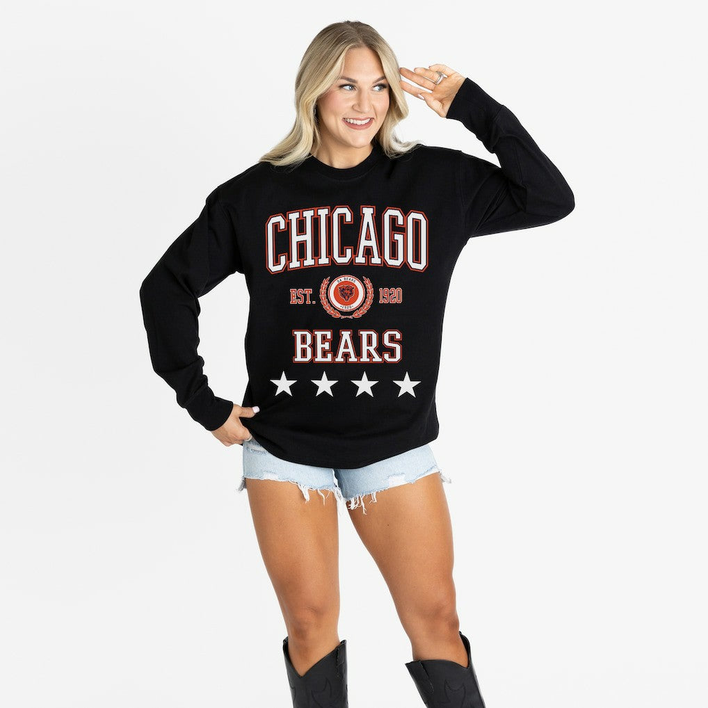 NFL Chicago Bears Gameday Couture Women's Oversized Everyday Star Long Sleeve T-Shirt