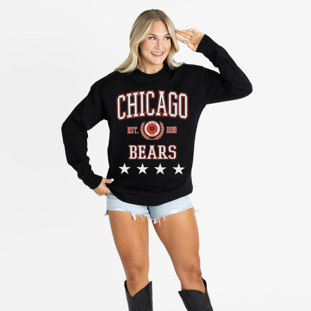 NFL Chicago Bears Gameday Couture Women's Oversized Everyday Star Long Sleeve T-Shirt