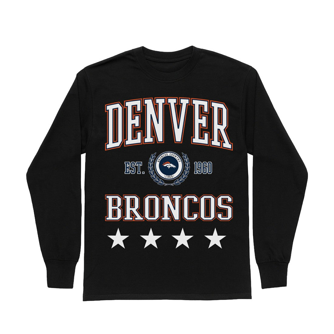 NFL Denver Broncos Gameday Couture Women's Oversized Everyday Star Long Sleeve T-Shirt