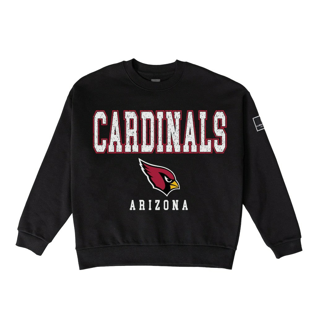 NFL Arizona Cardinals Gameday Couture Women's Oversized Level Up Black Label Premium Fleece Sweatshirt