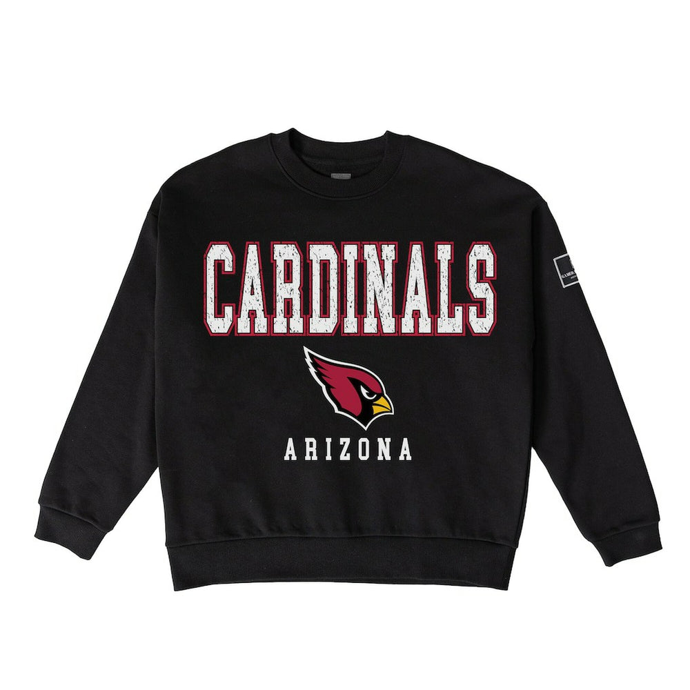 NFL Arizona Cardinals Gameday Couture Women's Oversized Level Up Black Label Premium Fleece Sweatshirt