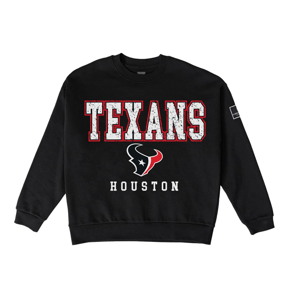 NFL Houston Texans Gameday Couture Women's Oversized Level Up Black Label Premium Fleece Sweatshirt