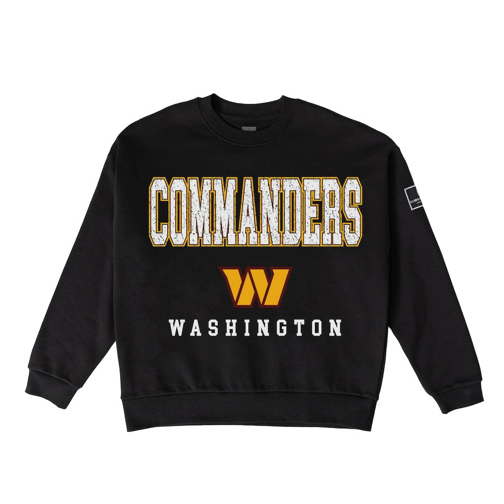 NFL Washington Commanders Gameday Couture Women's Oversized Level Up Black Label Premium Fleece Sweatshirt